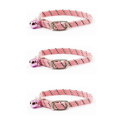 Anker reflektierend weichgewebt Katzenhalsband rosa 3er-Pack Deal Sicherheitsschnalle elastisch