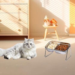 Erhöhte Katzennäpfe Edelstahl-Hundefutternapf Stabiler Katzenfutter- Und