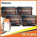 Humsienk 12V 100Ah Bluetooth LiFePO4 Akku Lithium Batterie 100A BMS Solaranlage