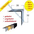 30x32mm •90-170cm Treppenkantenprofil Treppenwinkelprofil ALU L-Form  z.B. Vinyl