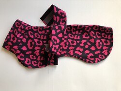 Windhundmantel ( Podenco), Rl.58 cm, Softshell, Leo, Schwarz/Pink