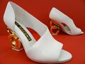 Kat Maconie High-Heel Peeptoe Sandalette Pumps Damen Schuhe Leder Gr.41 Weiß