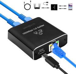 RJ45 Splitter Adapter Verteiler 1 auf 2 Ethernet LAN Netzwerkkabel 1000Mbps