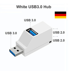Mini USB 3.0 2.0 HUB 3 Port Verteiler Adapter für PC Laptop Macbook Notebook UH1
