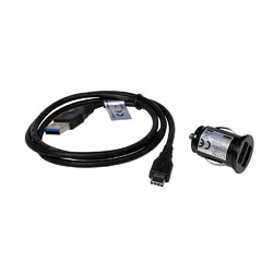 DUAL USB Kfz-Adapter+Kabel kompatibel mit Oppo A3X, USB 3.0, 2A, 1m