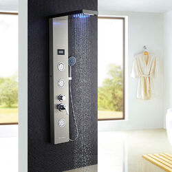 Duschsystem LED Duschpaneel Edelstahl Regendusche Duschsäule Handbrause Duschset