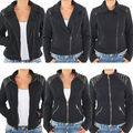 Damen Sweetjacke Fleece Optik Sweater Jacke Übergangsjacke Sweatshirt Pullover 