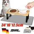 Katzen doppelnapf Katzenfutterstation Erhöhter Napf rutschfest Kunststoff DHL