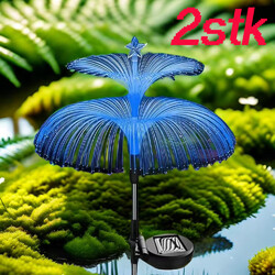 2Tlg LED Solarleuchte Feuerwerk Lichterkette Solarlampe Außen Garten Rasenlicht~