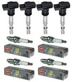 4x FACET Zündspule +4x NGK Zündkerze Laser Platinum passend für VW EOS 1F7 1F8