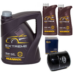 Motoröl Set MANNOL Extreme 5W-40 API 7 Liter + Ölfilter für Audi A4 A6 A8 3.0