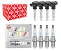 4x FEBI BILSTEIN Zündspule +4x NGK Zündkerze Laser Platinum für VW Golf IV 1J1