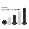 M2 M3 M4 M5 M6 M8 Linsenkopfschrauben Weißer Schwarz Nylon Kreuzschlitz Schraube