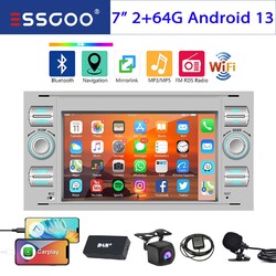 Für Ford Focus 2 Transit MK7 2+64G Carplay Autoradio Android 14 GPS NAV DAB+ Cam