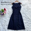 BURBERRY DAMEN BLUE LABEL Marine Karomuster ärmelloses Kleid F/S aus Japan