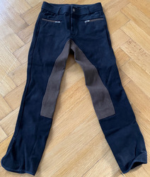 Kinder Reithose Vollbesatz BASICLINE RL24 schwarz/dunkelbraun - Gr. 152