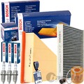 BOSCH FILTERSET+ZÜNDKERZEN passend für SKODA FABIA 1+2 VW POLO 6R 9N IBIZA 4