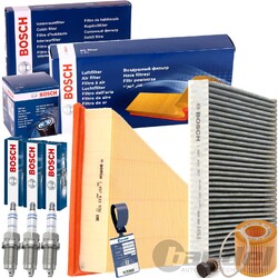 BOSCH FILTERSET+ZÜNDKERZEN passend für SKODA FABIA 1+2 VW POLO 6R 9N IBIZA 4