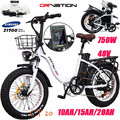 DRVETION 20 Zoll E-Bike 750W Elektrofahrrad 10/15/20AH Klapprad FatBIKE E-MTB