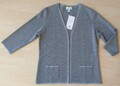 Eleganter Cardigan oder Twinset, Peter Hahn, Merinowolle, hellgrau, Gr. 42 NEU!