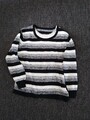 Damen Pullover Langarm Größe M/ L  Schwarz Weiß Grau Gestreift Rundausschnitt