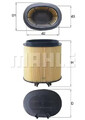 Luftfilter Filtereinsatz LX 2974 MAHLE für PORSCHE 911 911 Cabriolet 911 Targa