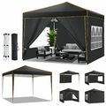 Pavillon Wasserdicht 3x3m Gartenzelt Pop up Festzelt Faltbar Zelt UV-Schutz 50+