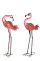 Riesige schöne Metall Figuren Flamingo rosa Gartenfigur 88cm Dekofigur Metallart