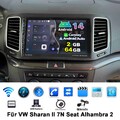 Carplay Android 14 Autoradio GPS Navi MIK KAM+ Für VW Sharan 7N Seat Alhambra II