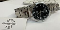 Funkuhr Damenuhr Master Time deutlich lesbar 33mm schwarz-arabisch MTLA-10695-21