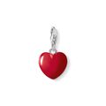 THOMAS SABO Charm-Anhänger, Rotes Herz, 925 Sterlingsilber, 0016-007-10