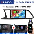 2+32G Android14 CarPlay Autoradio Navi BT Kamera Für Seat LEON 5F1 5F5 2013-2019
