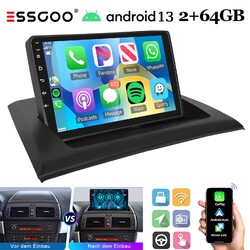 9'' Carplay Autoradio 64G Android 14 GPS NAVI RDS BT FM Für BMW X3 E83 2006-2010