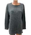 PETER HAHN Gr. DE 42 - 44 - XL 100% KASCHMIR Damen langer Pullover Grau