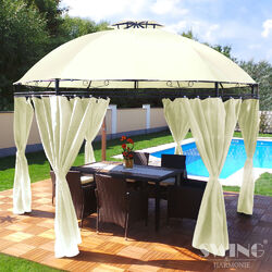 Luxus Pavillon Ø 350cm Garten Pavilon Gartenmöbel Pavillion Partyzelt Gartenzeltin 4 Farben + pulverbeschichtet + UV-beständig