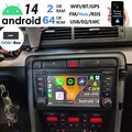 Android 14 Autoradio Navi für AUDI A4 S4 SEAT EXEO 8-Kern CarPlay DAB+ WiFi 64GB