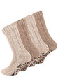 2 - 4 Paar Stoppersocken, Norweger Stricksocken mit ABS-Sohle, Wollsocken