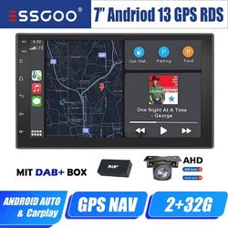 DAB+ Autoradio 32G Android 13 Carplay 7 Zoll GPS NAVI RDS Bluetooth Kamera 2 DIN