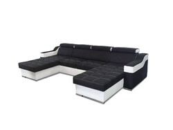 Ecksofa mit Schlaffunktion und Bettkasten Geri U-Form Wohnlandschaft Groß XXL 19