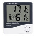 Digital Thermometer Indoor Home Clock Hygrometer Humidity Temperature Meter LCD