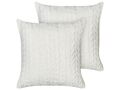 Dekokissen 2er Set Baumwolle weiß 45 x 45 cm Flechtmuster Cadetia