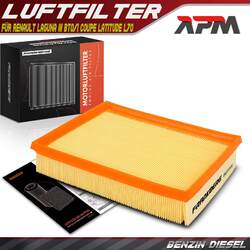 Luftfilter Filtereinsatz für Renault Laguna III BT0/1 KT0/1 Coupe Latitude L70