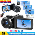 Videokamera 4K Camcorder , 42 MP Videorecorder 18X Digitalzoom Vlogging YouTube