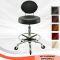 Rollhocker mit Rückenlehne Arbeitshocker Drehhocker Praxishocker Kosmetikhocker