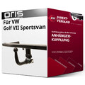 Für VW Golf VII Sportsvan Typ AM1 (Oris) Anhängerkupplung vertikal abnehmbar neu