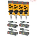 4x NGK Zündspule+4x Zündkerze Laser Platinum für VW EOS 1F7 1F8 2.0 FSI Audi A3