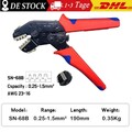 SN-68B Crimpzange Quetschzange Für Unisolierte Kabelschuhe 0,25-1,5mm² Zange DE