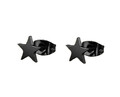 1 Paar Edelstahl Ohrstecker poliert Stern schwarz 7,5 mm Star Ohrring