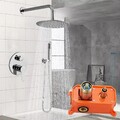 Unterputz Duscharmatur set ibox Regendusche Kopfbrause mit Handbrause Schwarz DE