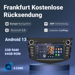Android 13 Carplay Autoradio GPS Navi BT WIFI SWC 64G Für Toyota RAV4 2006-2012